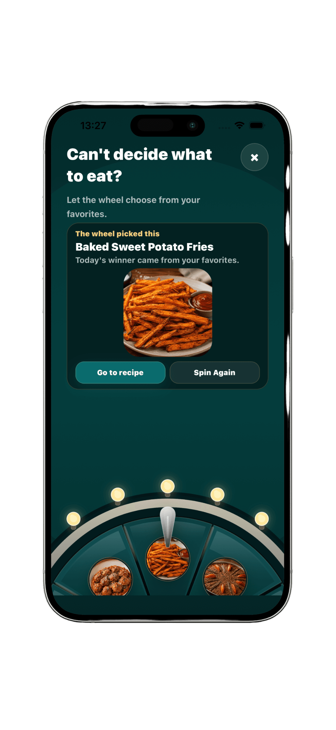 BiteMood Decide screen